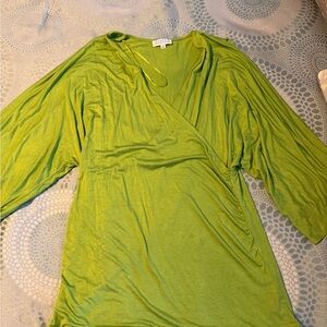 Joseph A Lime Green Wrap Blouse